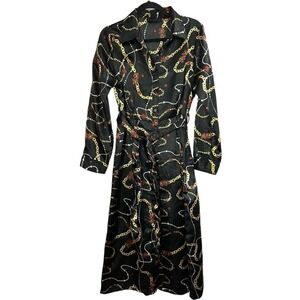 Vintage Bob Mackie Collection Pearl Chain Belted Midi Shirt Dress Old Money - M